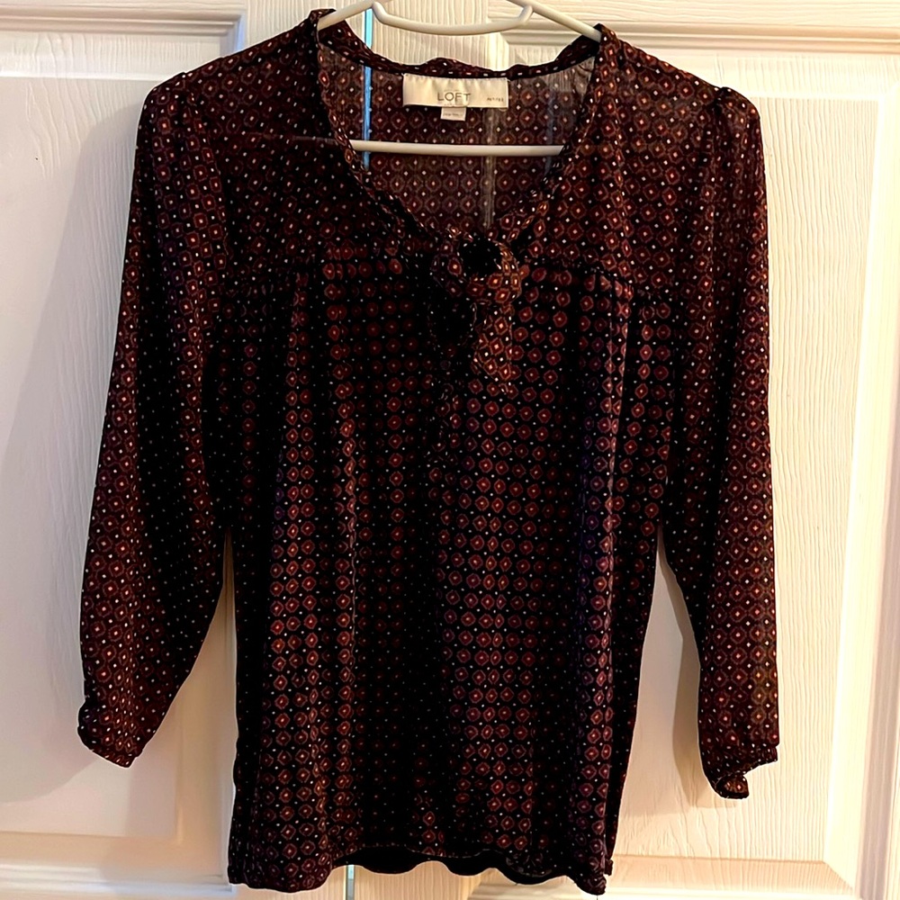 Floral 3/4 sleeve blouse in XXS Petite